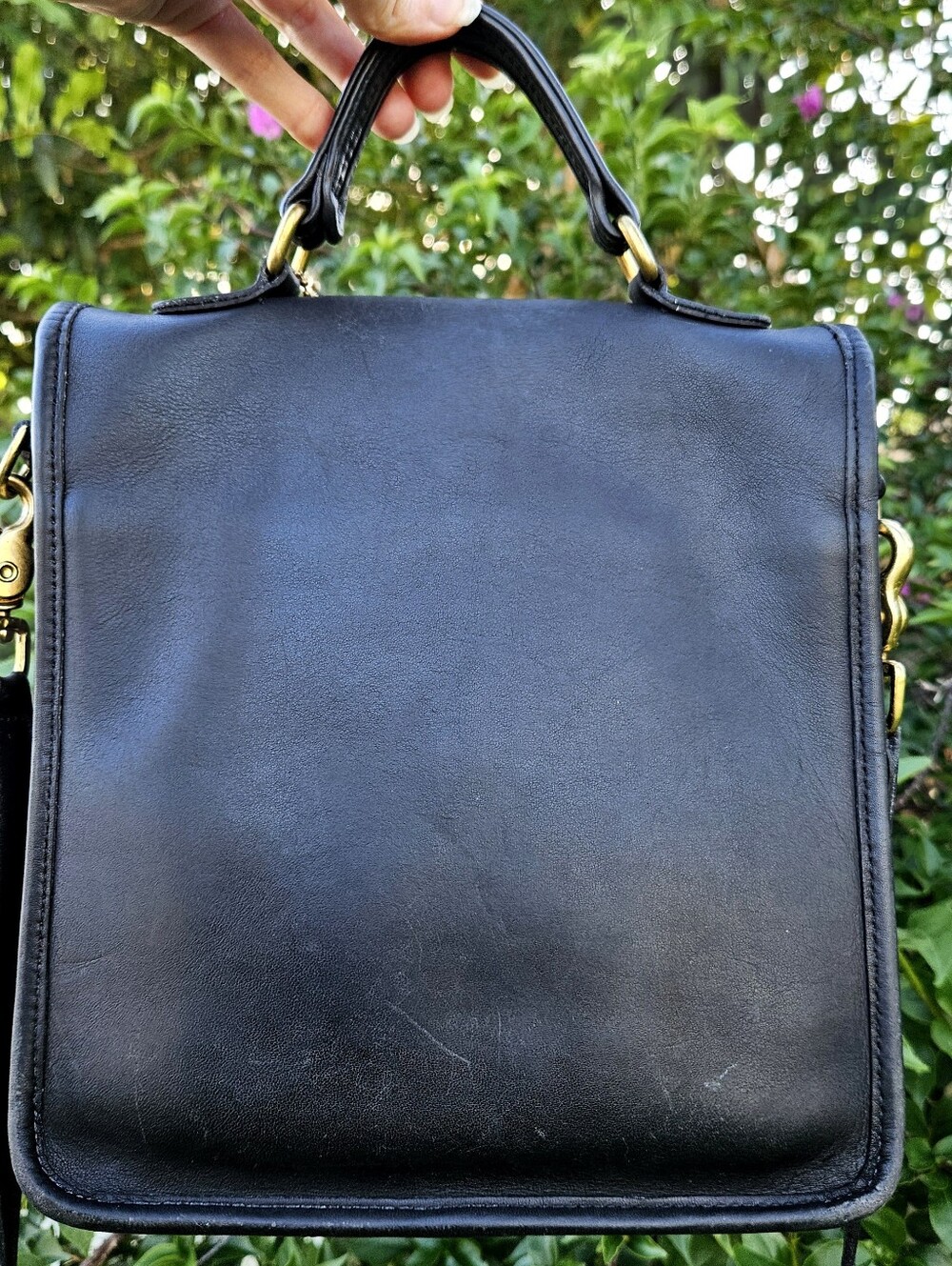 Vintage Coach Station Bag 5130 Black Leather Crossbody USA Pre 1994 - Picture 4 of 13